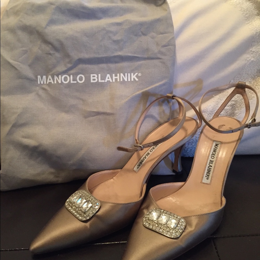 - Satin Manolo Blahnik heels